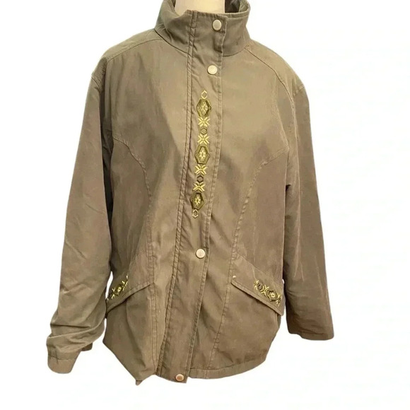 Vintage Northern Sun Canada Olive Green Lined Jacket Coat Size L Fall Winter - Picture 4 of 15